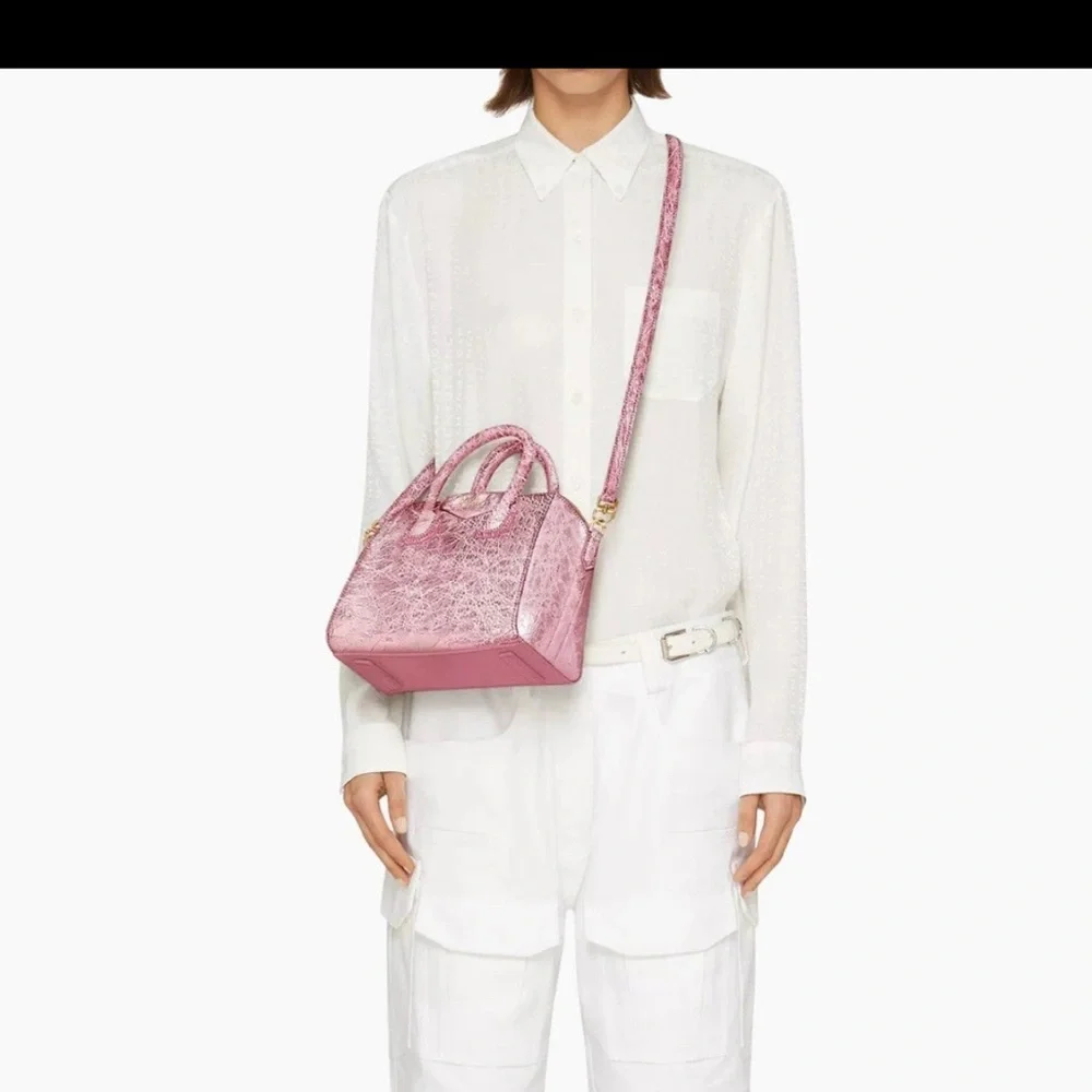 Givenchy Pink Satchel Bag with Metallic Finish - Picture 2 of 6